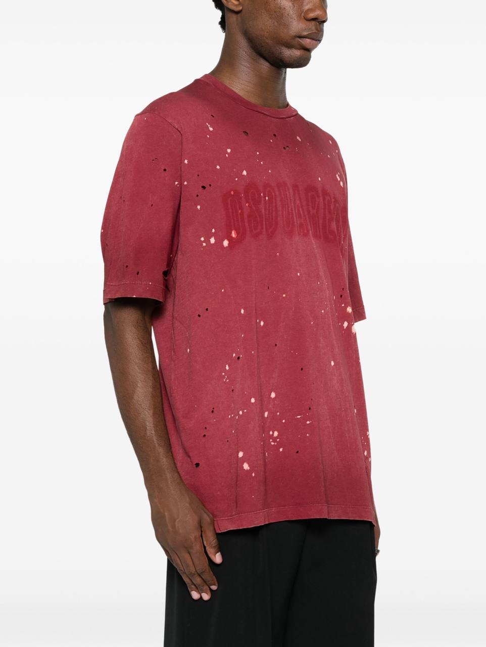 DSQ2 logo-print distressed T-shirt