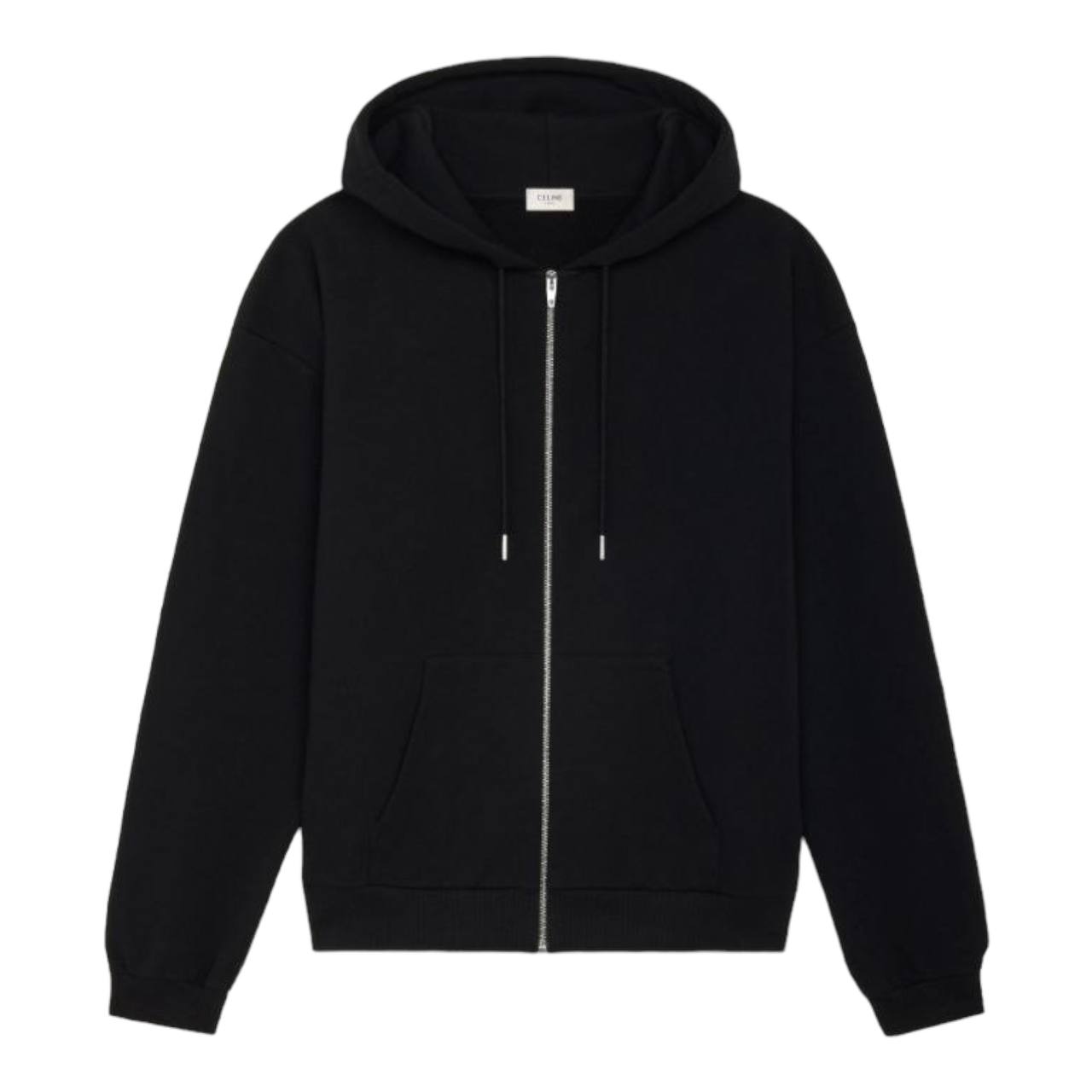 CELINE LOOSE HOODIE IN COTTON FLEECE BLACK / WHITE