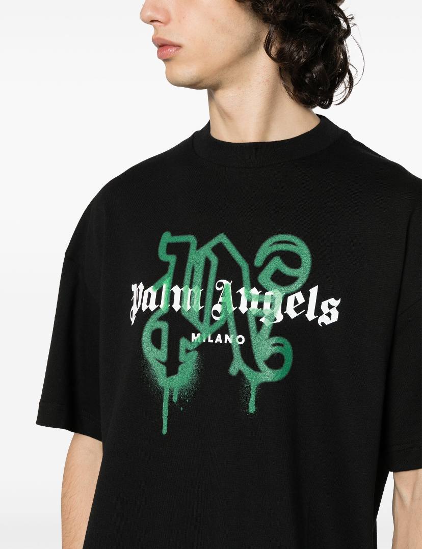 MaggParıs Palm Angels Milano monogram-print T-shirt