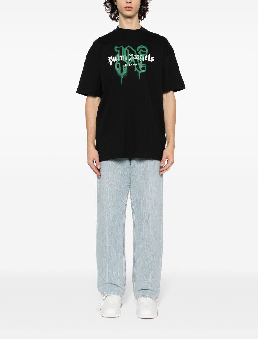 MaggParıs Palm Angels Milano monogram-print T-shirt